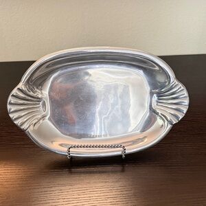 Vintage Armetale Scallop Handled Bread Tray